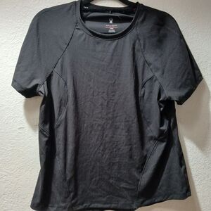 Spyder Active top size L black workout gym short sleeve running shirt